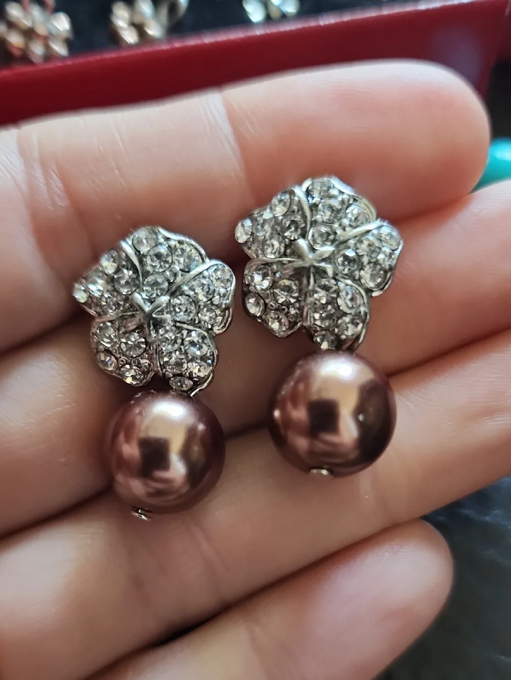 VTG Kenneth Jay Lane Red Box Interchangeable Pierced Earring Charm Set - Picture 5 of 10